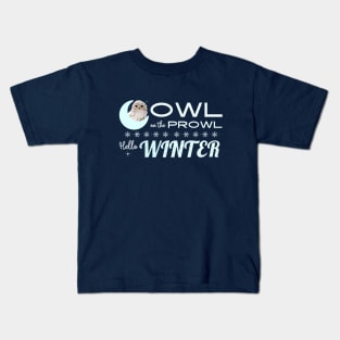 Winter's Watch: Owl On The Prowl Kids T-Shirt